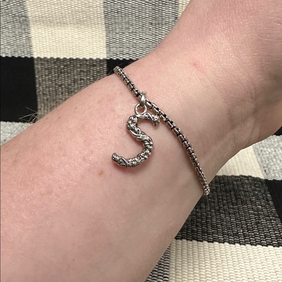 John Hardy JAI great shape initial letter S sterling silver 925 cable bracelet - Picture 3 of 8